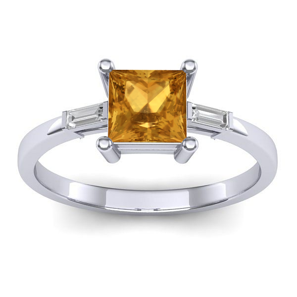 Inel cu citrin patrat