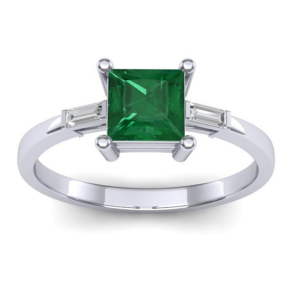 Inel de logodna cu smarald patrat