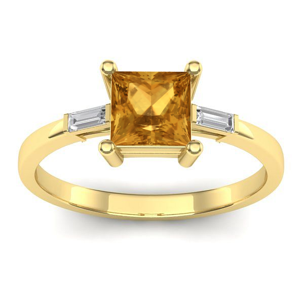 Inel de logodna cu citrin patrat