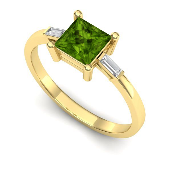 Inel de logodna din aur galben cu peridot