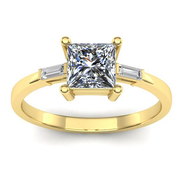 Inel logodna cu safir alb patrat