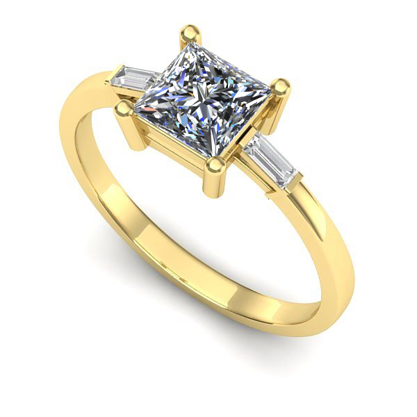 Inel din aur galben cu safir alb