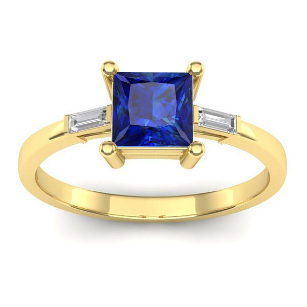 Inel de logodna cu safir patrat