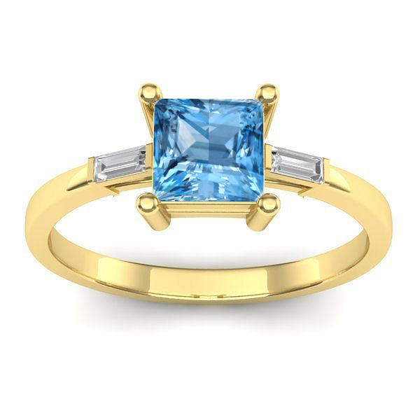 Inel de logodna cu topaz blue patrat