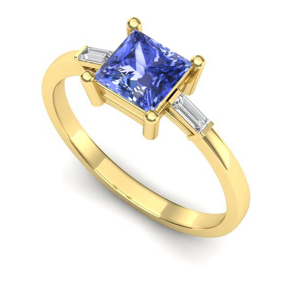 Inel din aur galben cu tanzanit