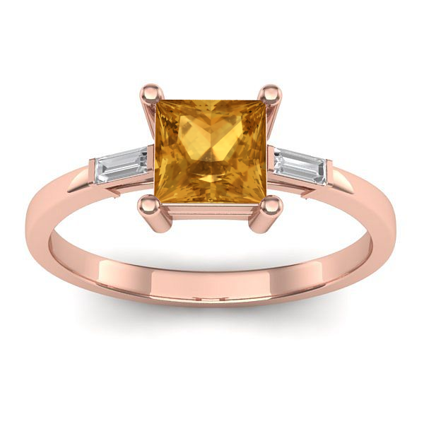 Inel logodna cu citrin patrat