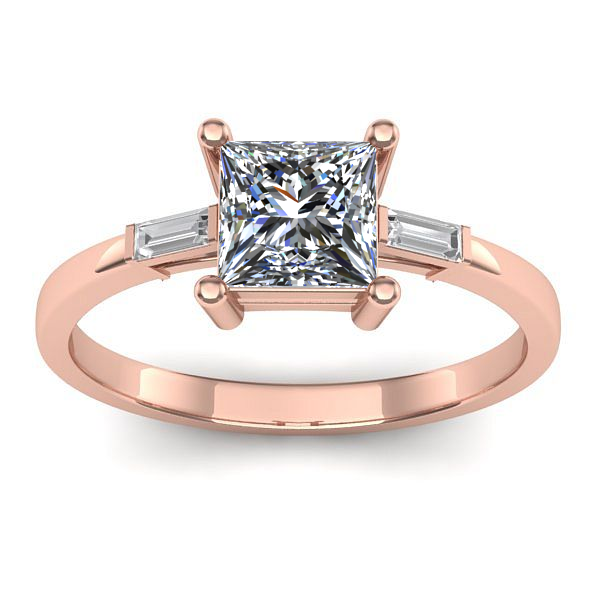 Inel logodna cu safir alb patrat