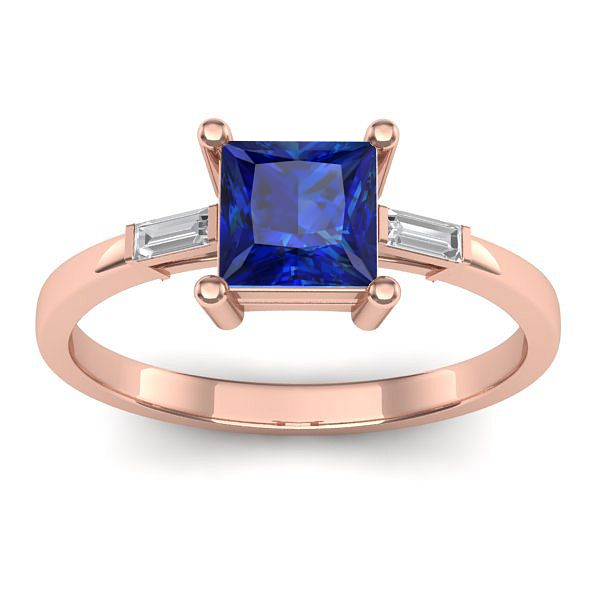 Inel cu safir patrat