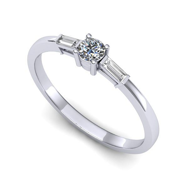 Inel de logodna din aur alb cu diamant