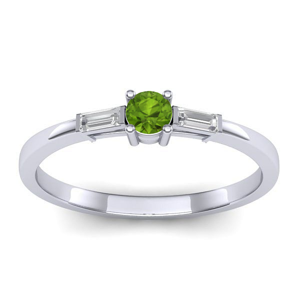 Inel de logodna cu peridot rotund