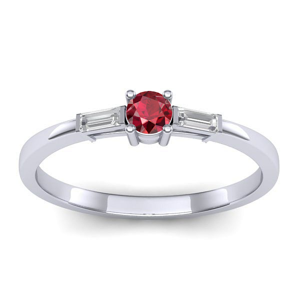 Inel logodna cu rubin rotund