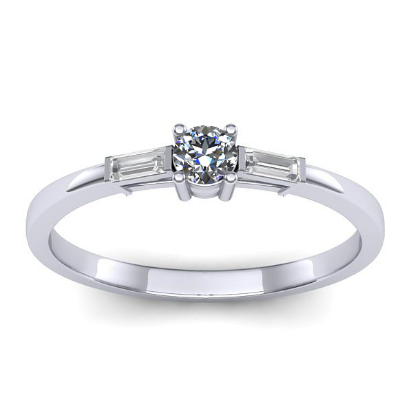 Inel de logodna cu safir alb rotund