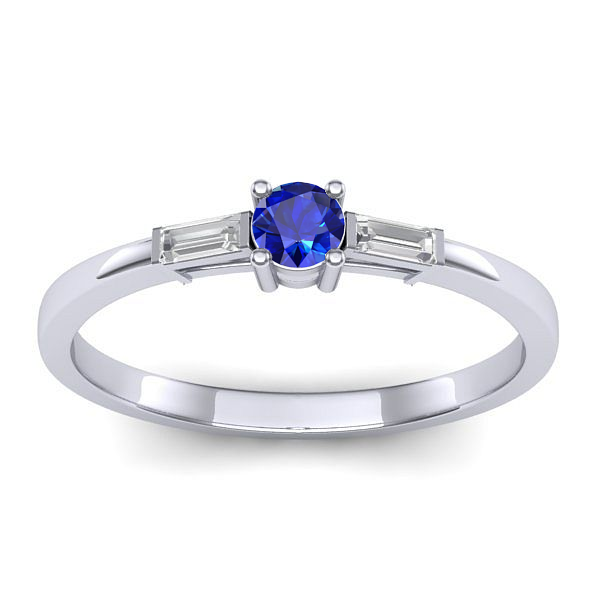 Inel logodna cu safir rotund