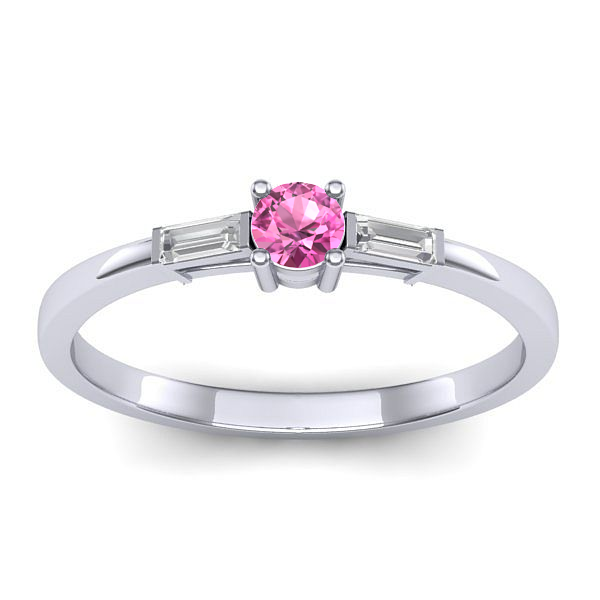 Inel cu safir roz rotund