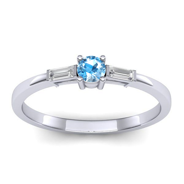 Inel de logodna cu topaz blue rotund