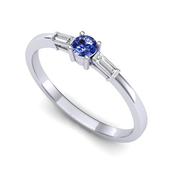 Inel de logodna din aur alb cu tanzanit