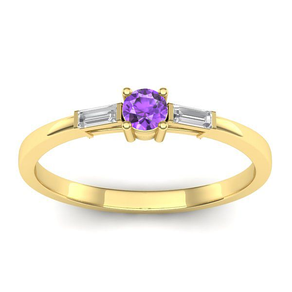 Inel cu ametist rotund