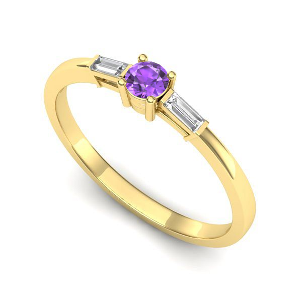 Inel din aur galben cu ametist