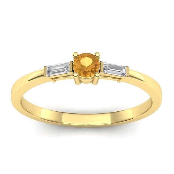 Inel de logodna cu citrin rotund