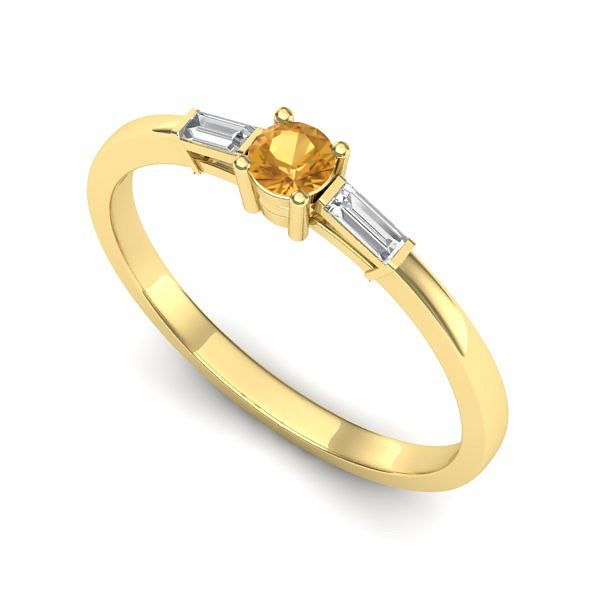 Inel din aur galben cu citrin