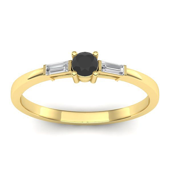 Inel logodna cu diamant negru rotund