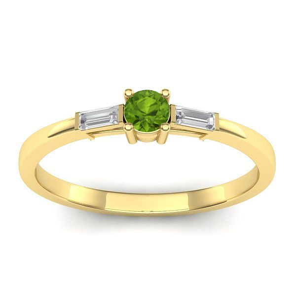 Inel de logodna cu peridot rotund