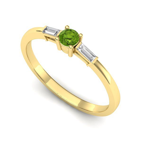 Inel de logodna din aur galben cu peridot