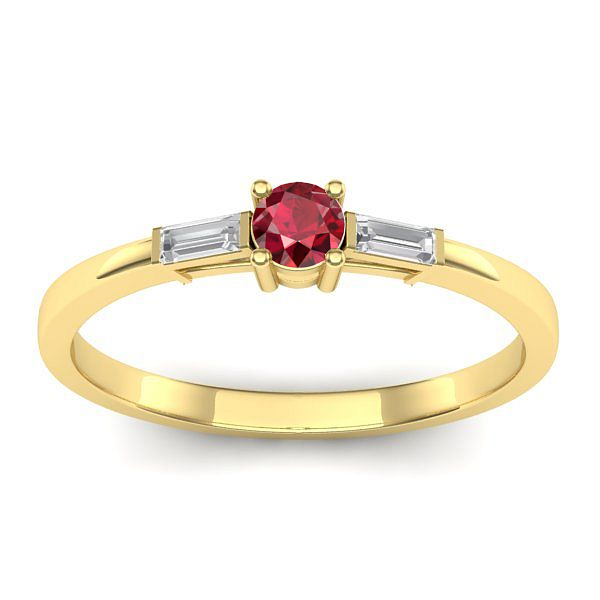 Inel logodna cu rubin rotund