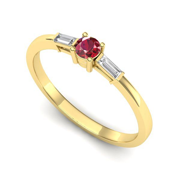 Inel din aur galben cu rubin