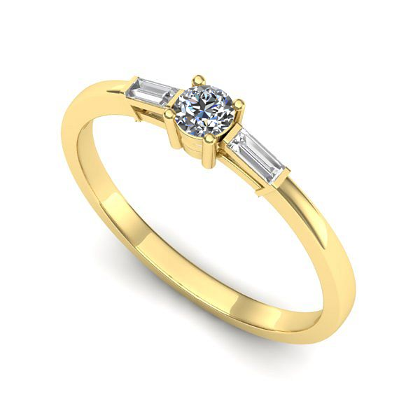 Inel logodna din aur galben cu safir alb