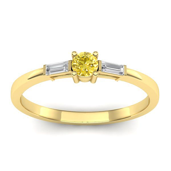 Inel de logodna cu safir galben rotund