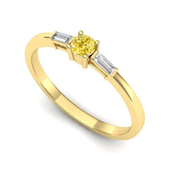 Inel din aur galben cu safir galben