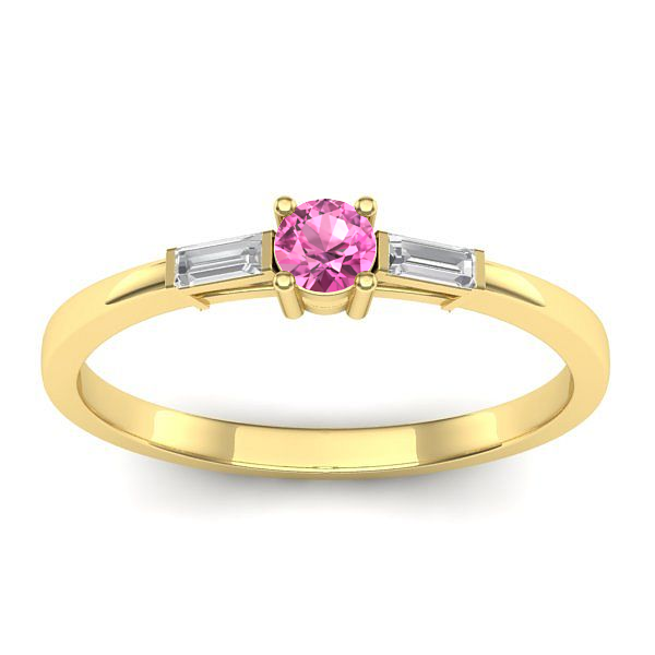 Inel cu safir roz rotund