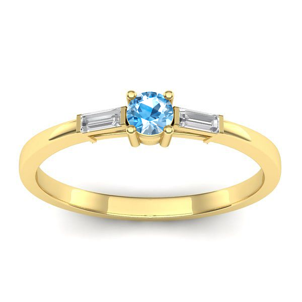 Inel de logodna cu topaz blue rotund