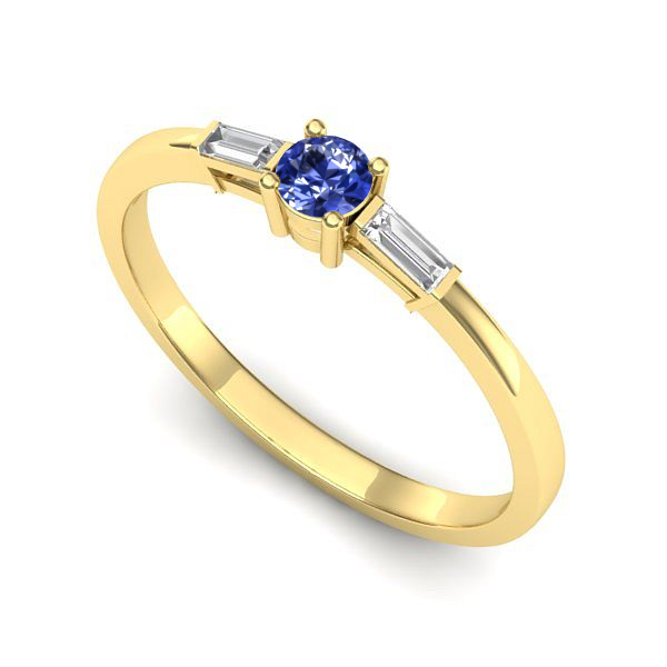 Inel de logodna din aur galben cu tanzanit