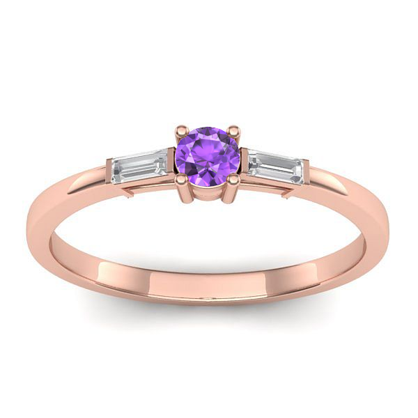 Inel cu ametist rotund