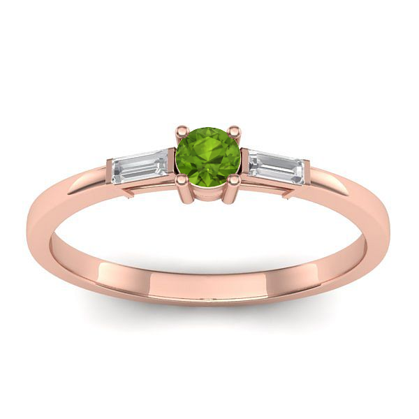 Inel logodna cu peridot rotund