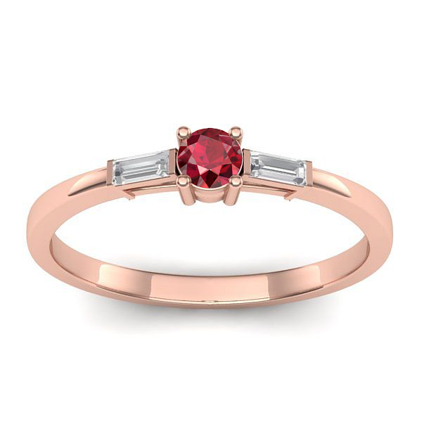 Inel de logodna cu rubin rotund