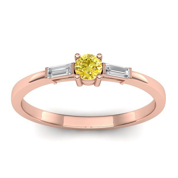 Inel cu safir galben rotund