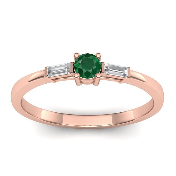 Inel logodna cu smarald rotund