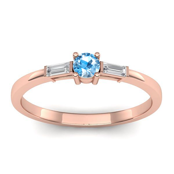 Inel logodna cu topaz blue rotund