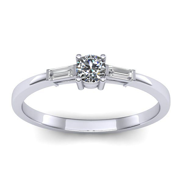 Inel cu diamant rotund