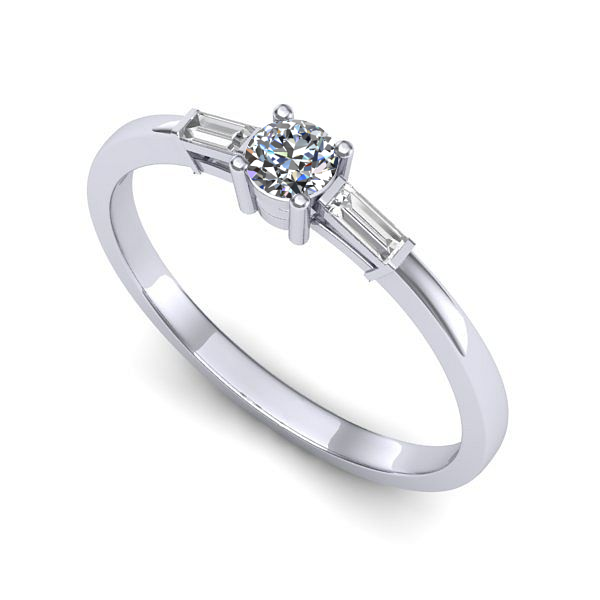 Inel logodna din aur alb cu diamant