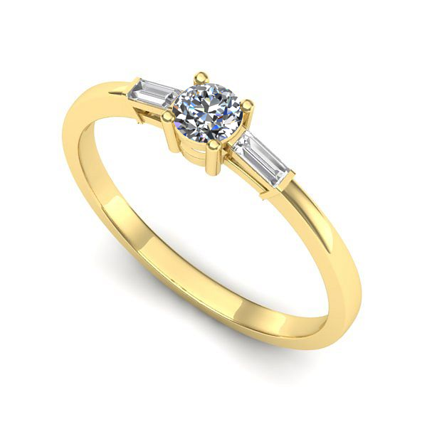 Inel din aur galben cu diamant