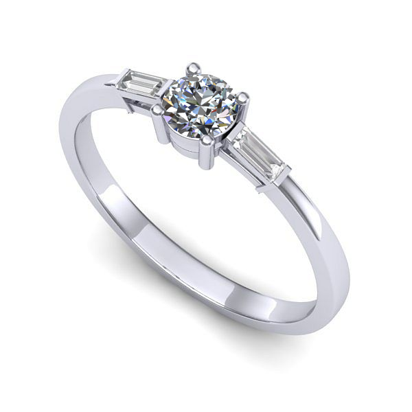 Inel de logodna din aur alb cu diamant