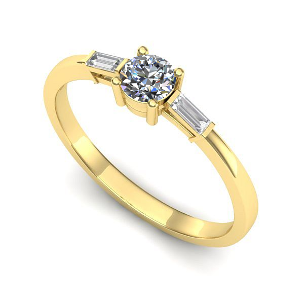 Inel de logodna din aur galben cu diamant