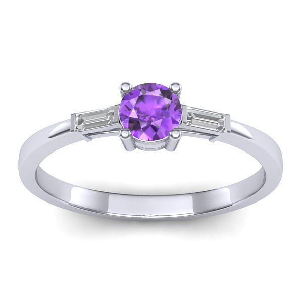 Inel de logodna cu ametist rotund