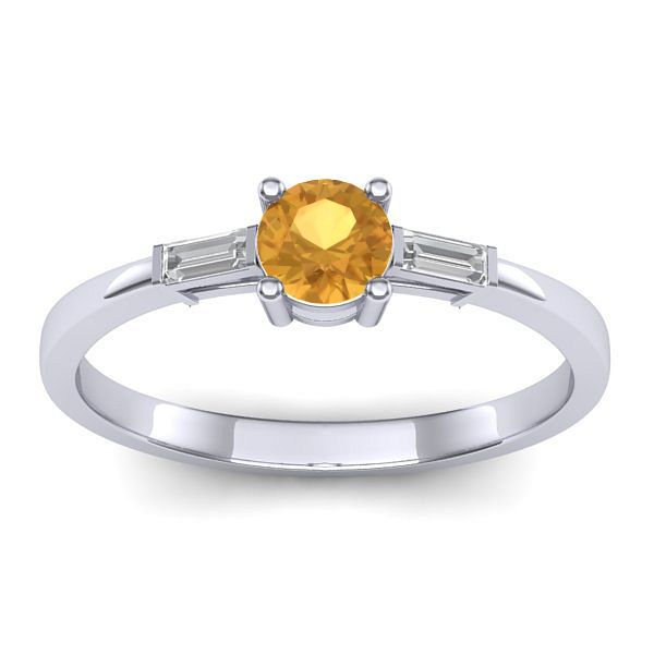 Inel de logodna cu citrin rotund