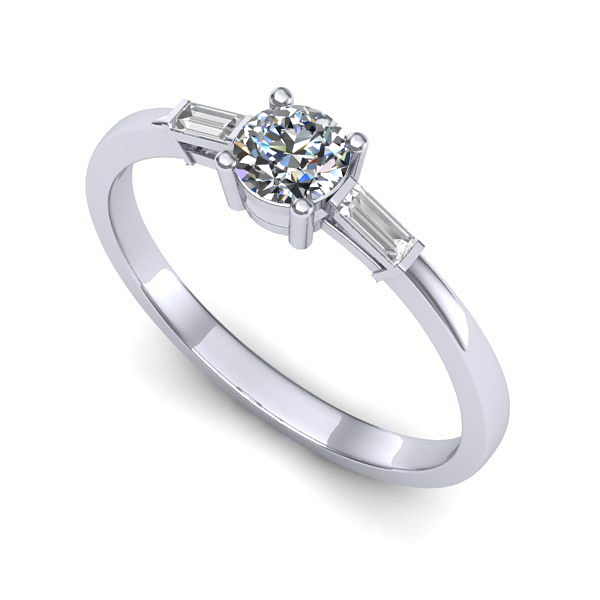 Inel din aur alb cu diamant