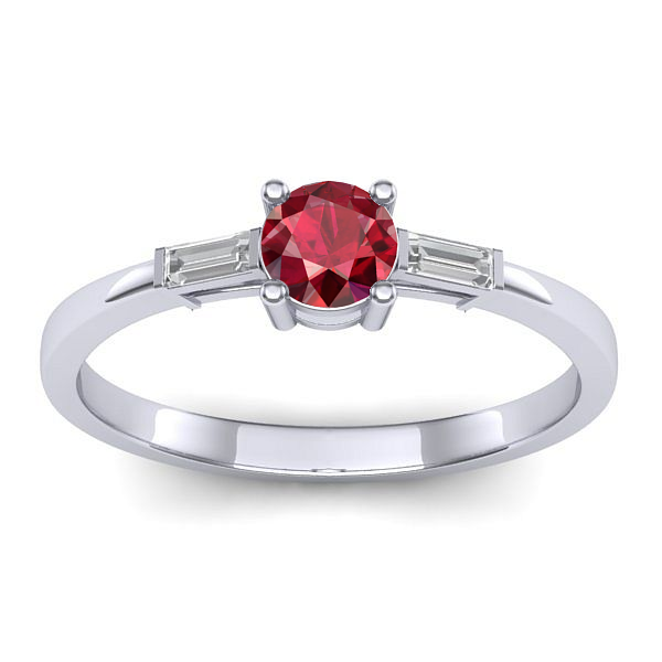 Inel de logodna cu rubin rotund